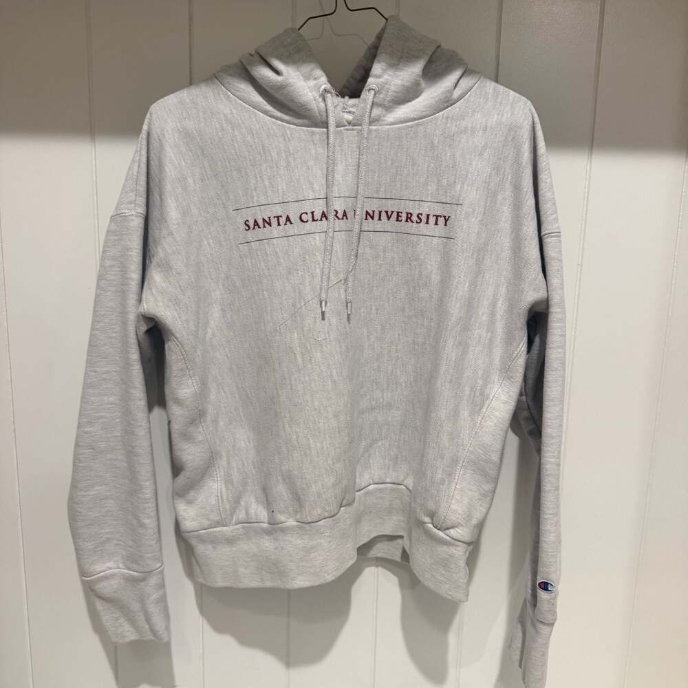 Champion Reverse Weave Santa Clara University Gray Pullover Hoodie Large